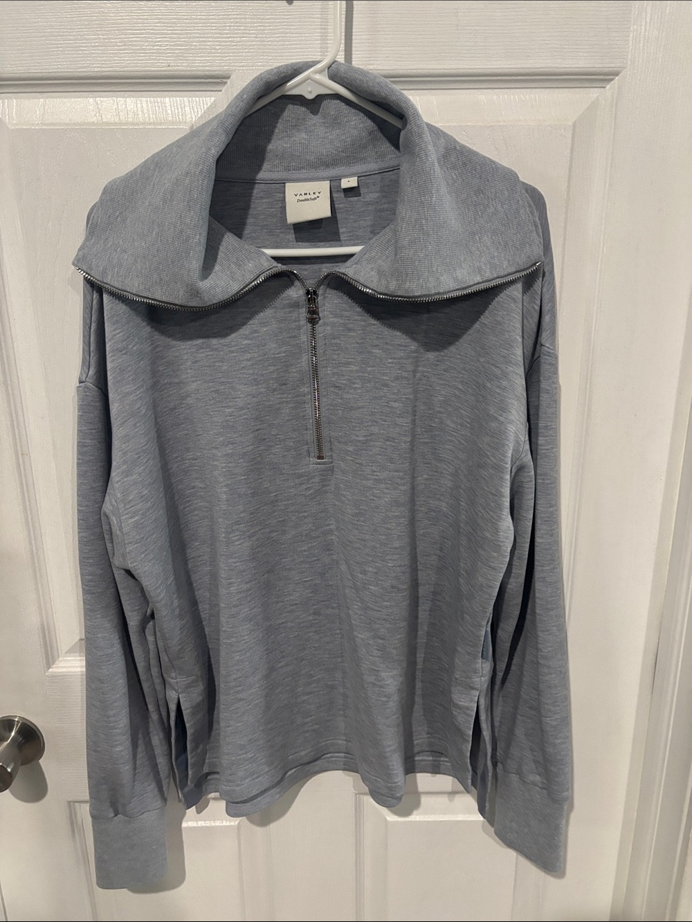 Yarley  Blue Half-Zip Funnel Collar Sweater